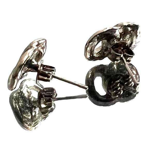 Silver Infinity Stud Earrings for Pierced Ears Classic Elegant - Picture 2 of 6